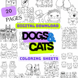 Dogs and Cats Drawing (Digital Download)